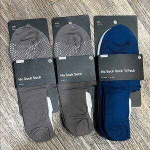 lululemon No Sock Sock Low-Cut Socks – Gray & Navy Blue White